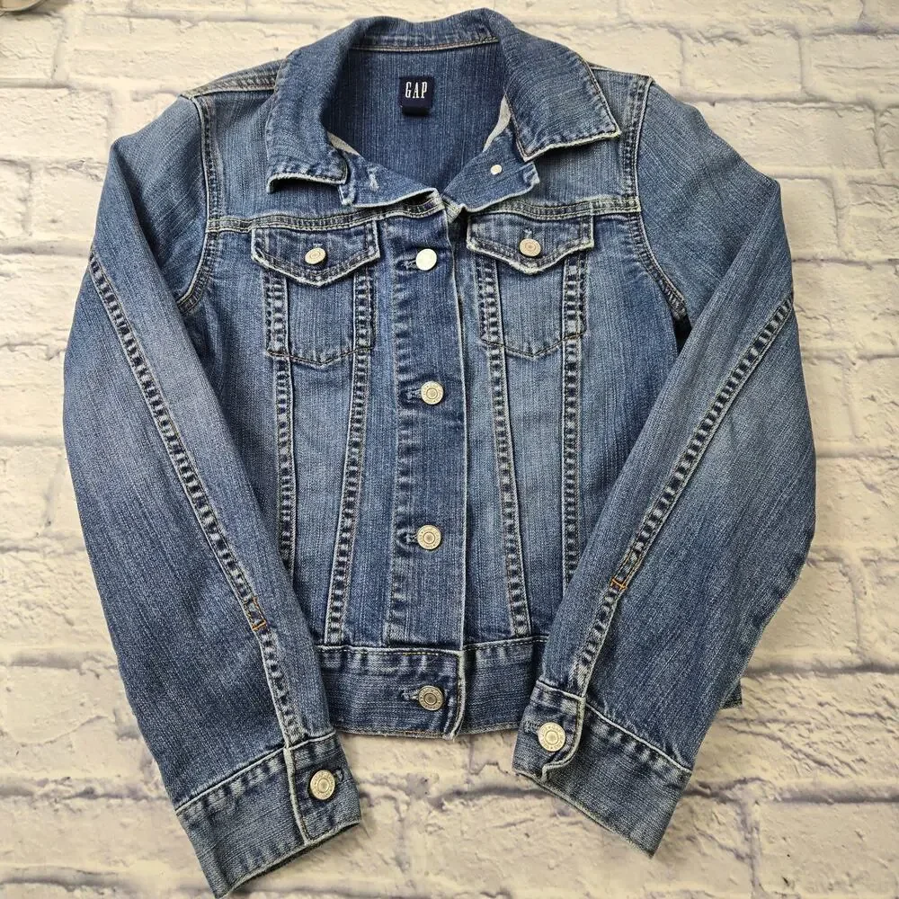 Vintage GAP Women's Denim Jacket Trucker Jean Spring 2004 Stretch size XS - Picture 2 of 13